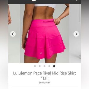 lululemon athletica Sonic Pink Skater Skirt